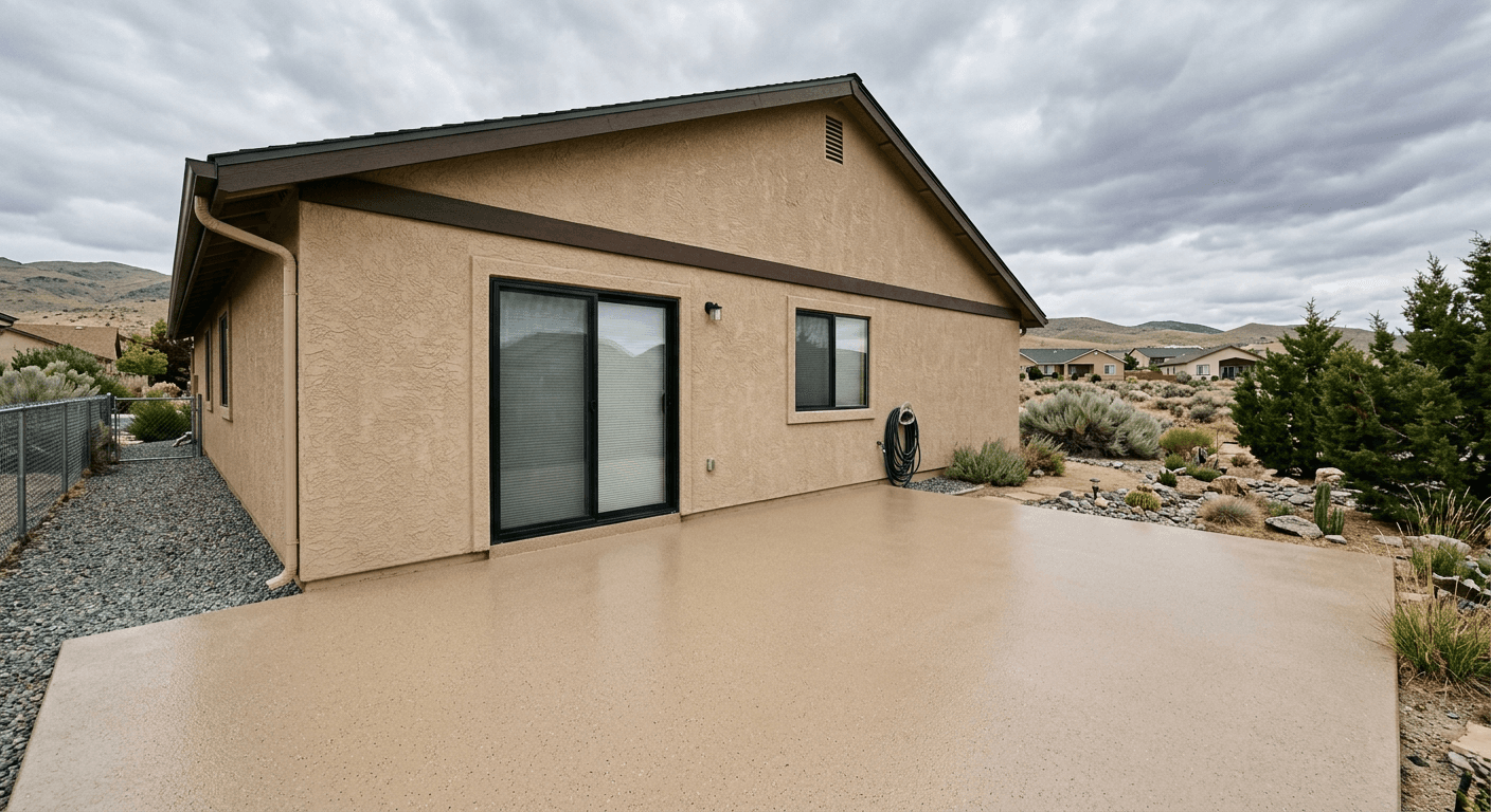 Coated exterior concrete