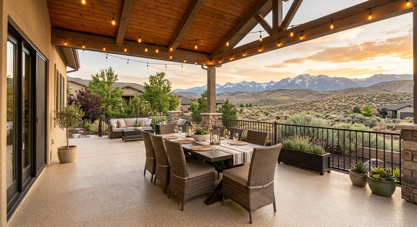 Coated backyard patio