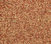 Close-up of red and white quinoa grains.
