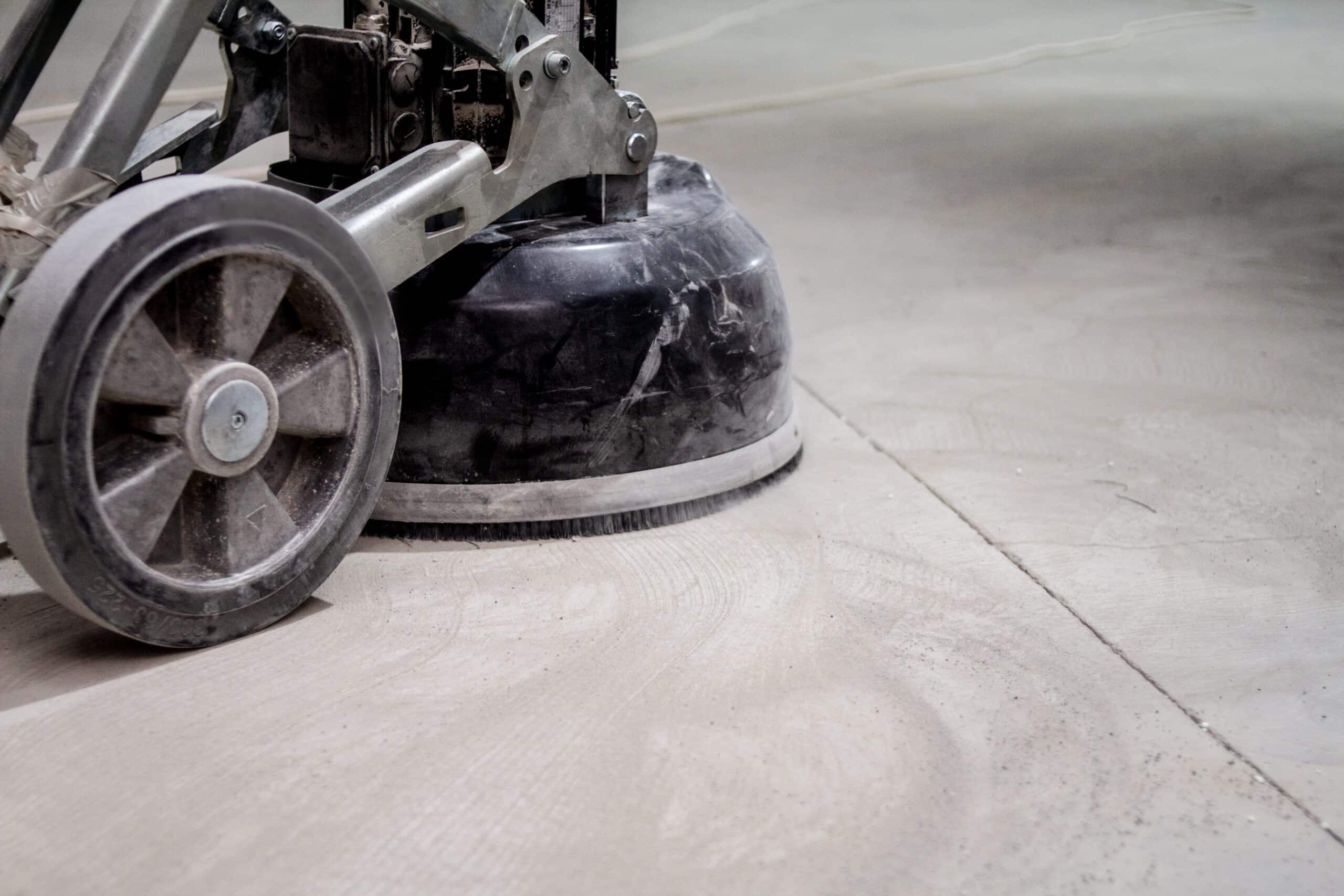 Concrete floor polisher on smooth surface